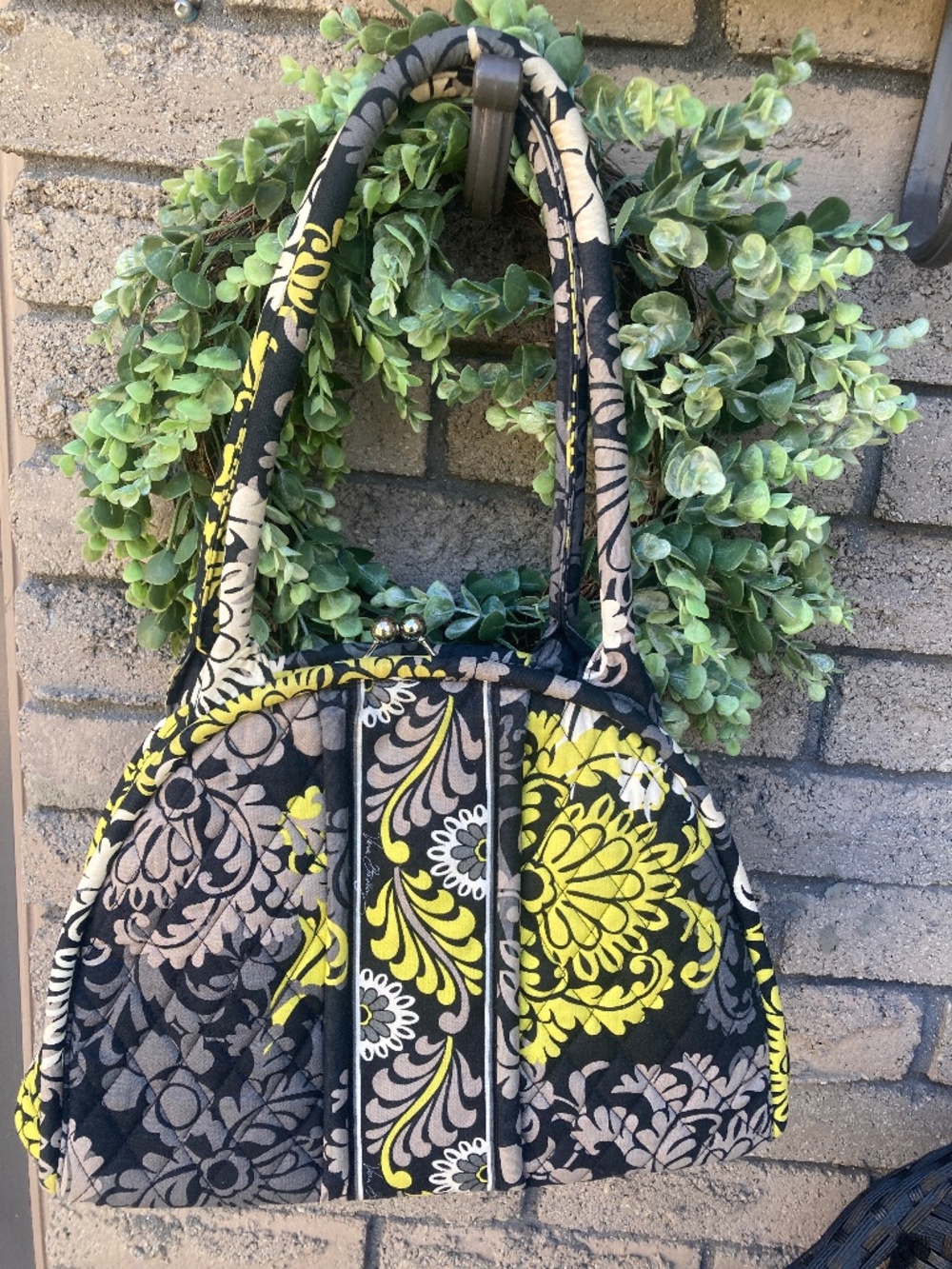 Vera Bradley Citron & Black Snap Shoulder Bag